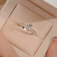 4712 Người Bộ Sưu Tập Một Carat Moissanite Nhẫn Kim Cương Nữ 50 Điểm Vàng Trắng Cưới Cầu Hôn Mô Phỏng Nhẫn Kim Cương Vợ Quà Tặng