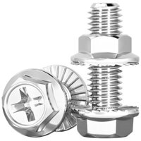 [48 giờ vận chuyển] Bộ vít và đai ốc flange chéo bằng thép không gỉ 304, bộ vít ren lục giác với vòng đệm RTPD