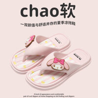 [48 giờ vận chuyển] Dép xỏ ngón My Melody cho phụ nữ mùa hè 2024, mới, dễ thương, không trượt, dép đi biển cho bé gái 3.20