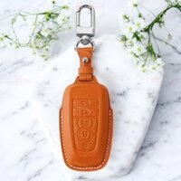 48 Vàng Bò-Trắng Bao da chìa khóa ô tô, Bọc chìa khóa xe FORD Everest, Eco Sport, Ranger, KingCar Auto