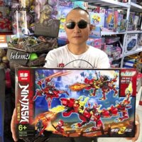 [480 CHI TIẾT-HÀNG CHUẨN] lắp đặt lego đàn ông Ninja Rồng Sấm Sét báo lửa - LEDOU với 480 chi tiết