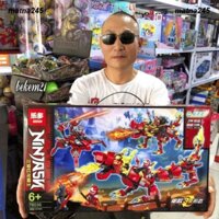 [480 CHI TIẾT-HÀNG CHUẨN] lắp đặt lego đàn ông Ninja Rồng Sấm Sét báo lửa - LEDOU với 480 chi tiết