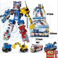 [482 Mảnh] BỘ ĐỒ CHƠI Lắp Ráp XẾP HÌNH OTO BIẾN HÌNH - XE CẨU MÁY XÚC OTO, Robot Biến Hình