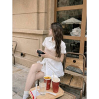 #4983 Áo tay cộc, thân phối liền li xếp