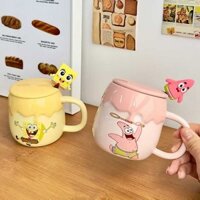 4A Spongebob Pie Ngôi Sao Nổi Tiếng Cartoon Cup Giá Trị Cao Cốc Gốm Sứ Với Nắp Đậy Quà T