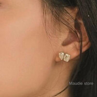 4ct Nữ Hoàng Nước Mắt Thật Moissanite Bông Tai Kim Cương 2ct Mỗi Ins Nóng Phổ Biến Ngọc Lục Bảo Cắt 100% S925 Bạc Dày Bông Tai Vàng Trắng