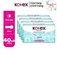 [4Gói x 40 miếng] Băng Vệ Sinh Kotex Hàng Ngày MaxCool Siêu Mỏng hương Lavender