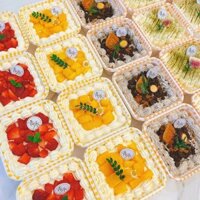 4inch Hộp Đựng Bánh Kem Tiramisu Lưới Vẽ Tay Hộp Đựng Mang Về Bao Bì Trong Suốt Hộp Bánh Ăn Dã Ngoại[yfs]