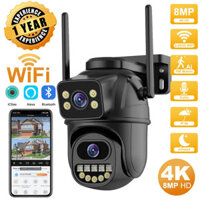 4k 8MP HD Wifi PTZ Camera Ngoài Trời 4MP Ống Kính Kép Màn Hình Kép AI Tự Động Theo Dõi IP Camera Quan Sát Âm Thanh Video Giám Sát P2P iCSee