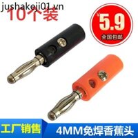 4mm Chuối Cắm Âm Thanh Thiết Bị Đầu Cuối Không Hàn Đèn Lồng Cắm Cáp Âm Thanh Cắm Đầu Chuối Đỏ Đen