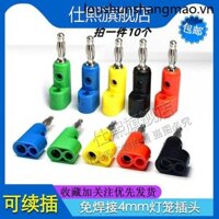 4mm Chuối Cắm Đèn Lồng Đầu Cắm Overlappable Âm Thanh Chuối Thử Nghiệm Kết Nối Súng Loại Đầu Nối Không Hàn