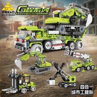 4ni1 Hạng Nặng Nhà Máy Xe Series Hạt Nhỏ Khối Xây Dựng Đồ Chơi Trẻ Em Đồ Chơi Giáo Dục Máy Xúc Mô Hình Trang Trí