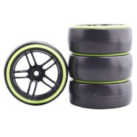 4Pc Plastic Wheel Drift Tire Tyre Bald Shockproof Belt Liner Double Layer for 1/10 RC Drift Car HSP 94122 94123 SAKURA