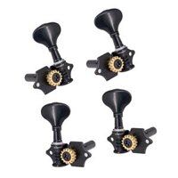 4pcs 2R2L String Tuning Peg Gear Electric Ukulele Tuner Machine Heads Black - Black