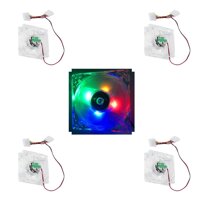 4pcs Computer Fan LED 80mm Silent PC Computer Case Cooler Fan Multicolor