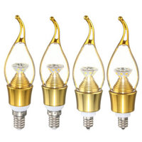 4PCS KingSo 4W 85~265V 400lumens E12/E14 Wide Voltage LED Bulb LED Filament Candle Bulbs Pure White/Warm White