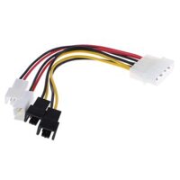 4Pin Power to 4x 3Pin Case Cooling Computer Fan Converter Adapter 12V