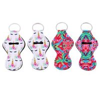 4x Neoprene Handy Lip Balm Chapstick Holder Key Chains Lipstick Tracker Gift