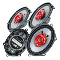 4X Soundxtreme ST-680 5x7 Inch / 6x8 Inch 3-Way 700 Watts Coaxial Car Speakers 4-Ohm Polypropylene Mid-Woofer Cone Material Polyester Foam Speaker ...