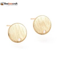 5-10 Cặp Bông Tai Bằng Đồng Thau Phát Hiện Mạ Dài Tròn Phẳng Mạ Vàng 10x1mm Lỗ: 1.2mm Pin: 0.7mm