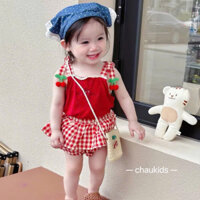 [5-14kg] Set Áo 2 Dây cột Nơ phối Quần Chip Váy Cho Bé Gái Mặc Hè siêu cưng