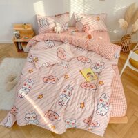 5 Bộ chăn ga gối ga giường cotton poly Hàn Quốc mẫu thỏ cute mới nhất - Ngân Khánh Bedding drap giường