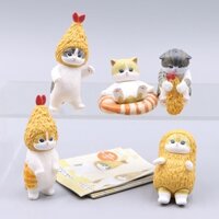 5 Cái / bộ 4-6cm Hoạt Hình Anime Mifusand Cá Mập Mèo Chiên Tempura Chiên Tôm Động Vật Q Phiên Bản PVC Nhân Vật Hành Động Mô Hình Đồ Chơi Búp Bê
