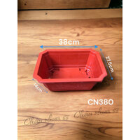 (5 Cái) Chậu Nhựa Chữ Nhật 380 Trồng Cây Màu đỏ 38x28