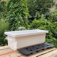 [5 Cái] Khay Nhựa Trồng Rau Size Ngắn (49x20x15)