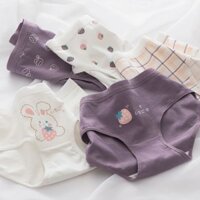 5 Cái / lốc Cotton Hoạt Hình Dễ Thương Bé Gái Quần Lót Nữ In Quần Lót Mềm Mại Gợi Cảm Giữa Eo Quần Short Liền Mạch Quần Lót Nữ