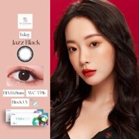 [5 cặp] Kính áp tròng 1 ngày Hàn Quốc Clalen Iris màu đen tự nhiên Jazz Black có đến 10 độ( theo công nghệ Đức)