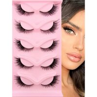 5 Cặp Lông Mi Giả Mắt Mèo Mới - Lông Mi Kịch Tính, Voluminous Và Có Thể Tái Sử Dụng Cho Một Cái Nhìn Mạnh Mẽ, Quyến Rũ