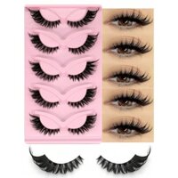 5 cặp mi giả mắt mèo, mi giả trong suốt, mi mắt cáo, mi giả chồn, mi tự nhiên, nối mi trang điểm (BX03)