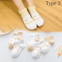 5 cặp/lô Con Thuyền Tất Mùa Xuân Hè Smile Phong Cách 0-15 Năm Cực Tập Đi Cho Bé Trai Bé Gái trẻ sơ sinh Cotton