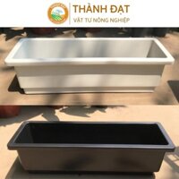 5 chậu chữ nhật kích thước 48cmx20cmx16cm trồng hoa trồng rau trồng cây cảnh 2 màu trắng đen