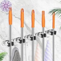 5 Chiếc Cây Lau Chổi Giá Đỡ Chổi Inox 304 Và Cây Lau Nhà Móc Treo Với 5 Giá Và 4 Móc Cho Phòng Tắm SHOPTKC5345