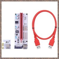 5 Chiếc VER008S PCI-E Riser Card 008S PCIe 1X sang 16X Adapter 4Pin 6Pin SATA Power USB 3.0 Cáp để khai thác mỏ Bitcoin