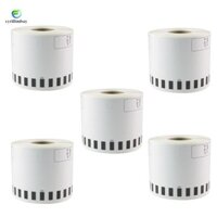 5 Cuộn nạp lại Tương thích DK-22205 Nhãn 62mmx30.48M Tương thích liên tục cho máy in nhãn Brother Giấy trắng DK22205