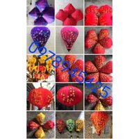 5 đèn lồng hội an đèn lồng vải hội an vải hoa đủ màu 3d size 20cm