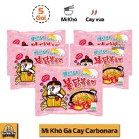 5 Gói Mì Samyang Khô Gà Cay Vị Phô Mai Carbonara (130g/gói)