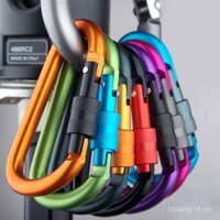 5 gói móc carabiner hình chữ D cho ba lô, móc nhanh ngoài trời đa chức năng, móc leo núi, móc khóa, chai nước, hợp kim nhôm