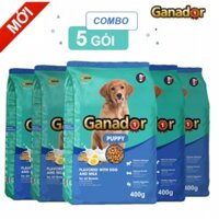 5 GÓI THỨC ĂN HẠT DÀNH CHO CHÓ CON GANADOR PUPPY 400G - VỊ TRỨNG & SỮA