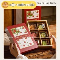 5 Hộp đựng 6 bánh lava trứng chảy - Hộp Lựu đỏ 6 bánh đựng bánh trung thu 75g - Hộp 6 bánh trung thu - mochi
