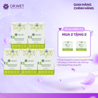 5 Hộp Khăn Ướt Vệ Sinh Phụ Nữ DR.WET Giúp Làm Sạch, Hỗ Trợ Giảm Mùi Tiện Lợi, 25 gói/Hộp x5