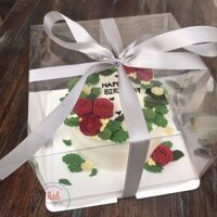 5 Hộp mica trong suốt size 28x18cm đựng bánh kem bánh sinh nhật bánh gato sang chảnh