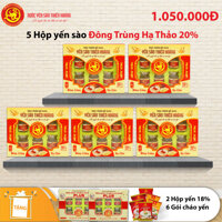 5 hộp yến sào đông trùng hạ thảo 20% - Tặng 2 hộp yến sào 18% Plus + 6 gói cháo yến hương vị ngẫu nhiên