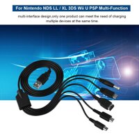 5 in 1 USB Cable 5 in 1 Charger USB for Nintendo NDS LL / XL 3DS Wii U PSP Multi-Function Charging Cable - intl