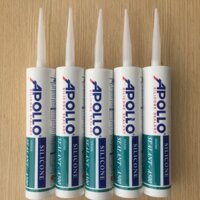 5 lọ keo silicon Apolo A500 màu trắng trong, trắng sữa và màu đen