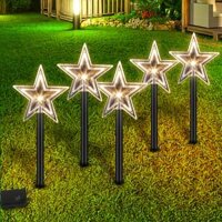 5 mảnh sao đèn Giáng sinh, IP65 Chuỗi ánh sáng không thấm nước LED Garden Light Star Timer Timer Đèn sân vườn Giáng sinh cho vườn cỏ