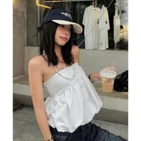 5 màu lưng chun co giãn khoá kéo bên hông tiện lợi áo chất Kate freesize xinh như bông Tulip video shop tự quay ORIGI TO